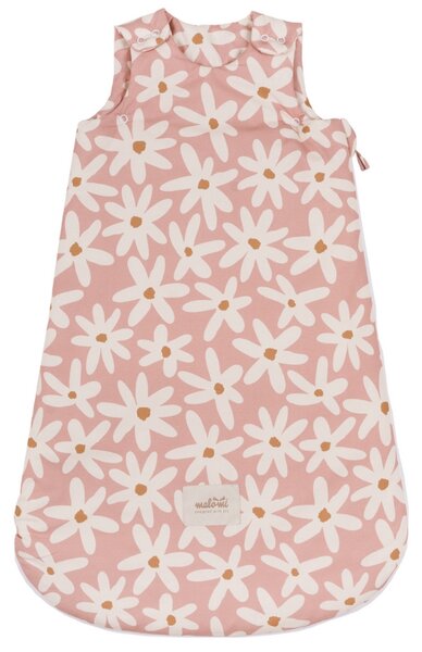 Malomi Kids Růžový bavlněný dětský spací pytel Blush Daisies 85 cm