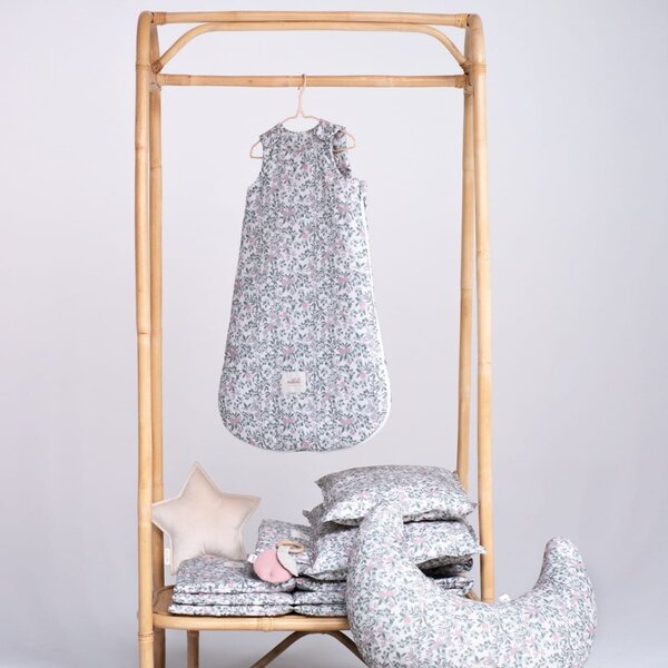 Malomi Kids Růžový bavlněný dětský spací pytel Blush Daisies 85 cm