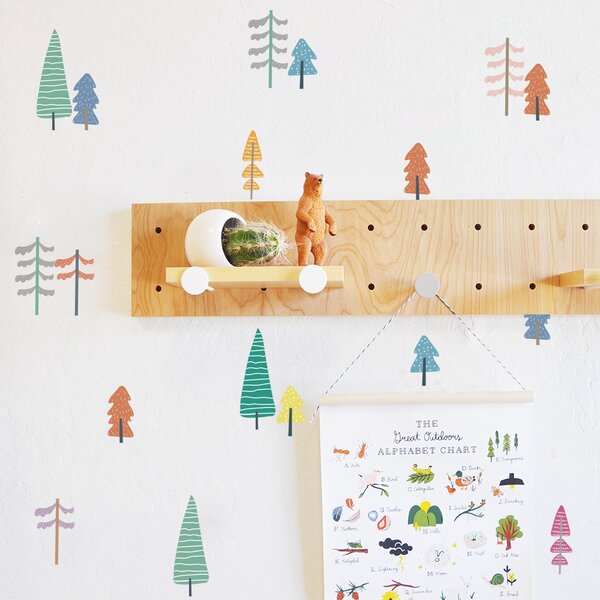 Funlife Samolepky na zeď pro děti vícebarevné stromy 7 x 20 cm