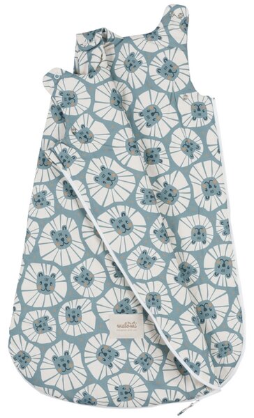 Malomi Kids Modrý bavlněný dětský spací pytel Denim Lions 85 cm