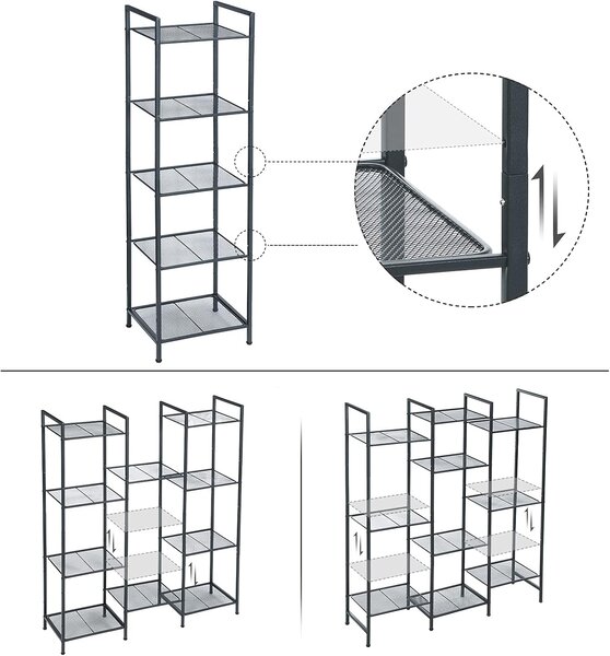 SONGMICS Regál Debra 128 cm černý