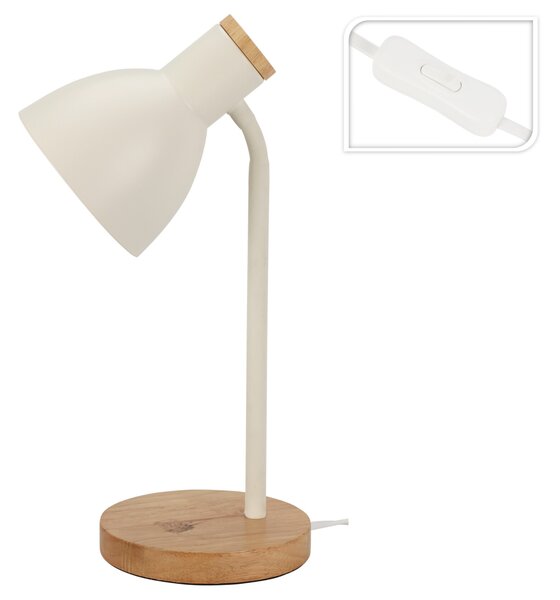 Stolní lampa CHANEL bílá/přírodní