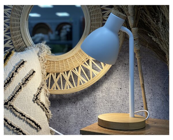 Stolní lampa CHANEL bílá/přírodní