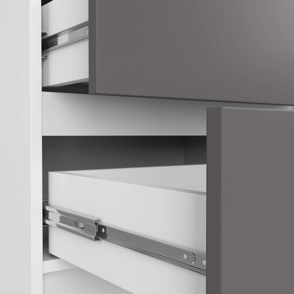 Ak furniture Komoda Kuba 60 cm - 5 šuplíků bílá/grafitová