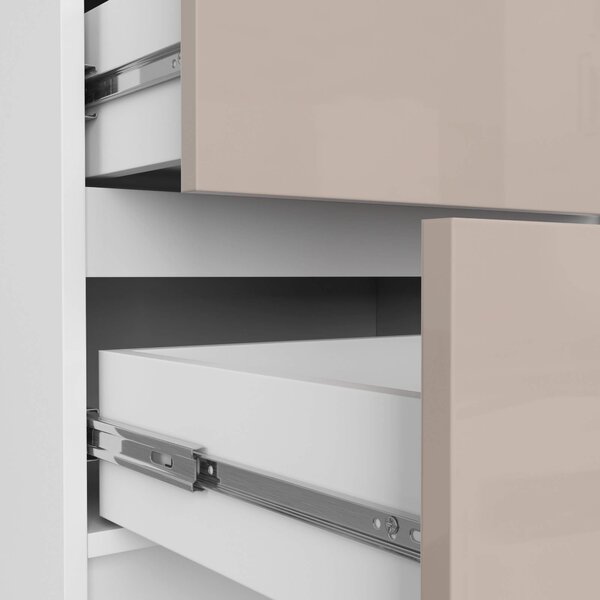 Ak furniture Komoda Kuba 60 cm - 5 šuplíků bílá/cappucino