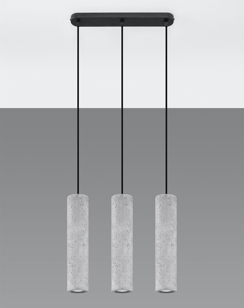 Závěsné svítidlo Luvo, 3x betonové stínítko
