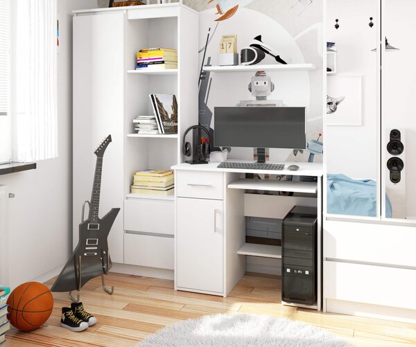 Ak furniture Volně stojící psací stůl Jay 90 cm bílý