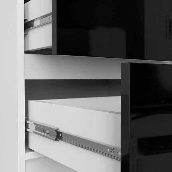 Ak furniture Komoda Kuba 60 cm - 5 šuplíků bílá/černá