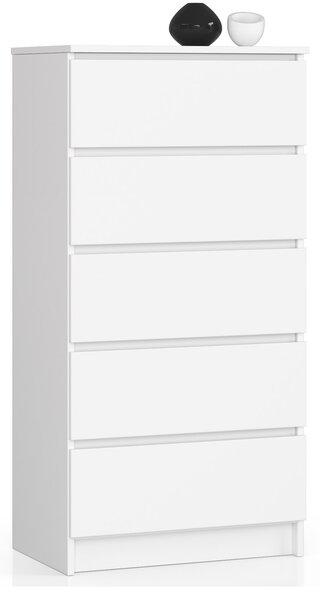 Ak furniture Komoda Kuba 60 cm - 5 šuplíků bílá
