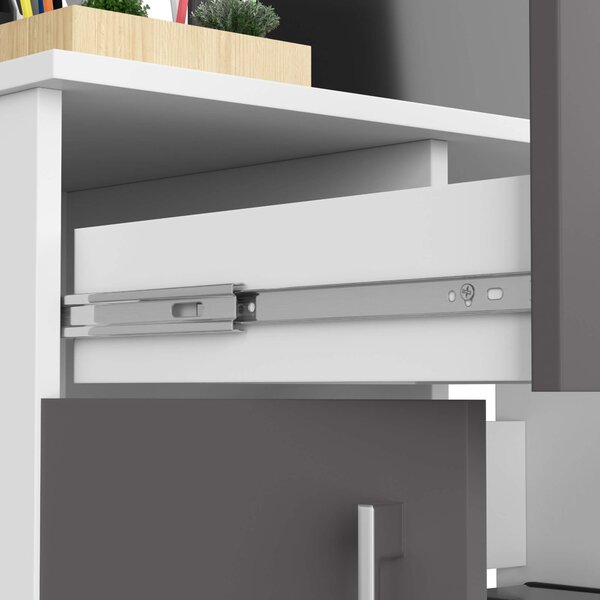 Ak furniture Volně stojící psací stůl JAY 90 cm bílý/šedý