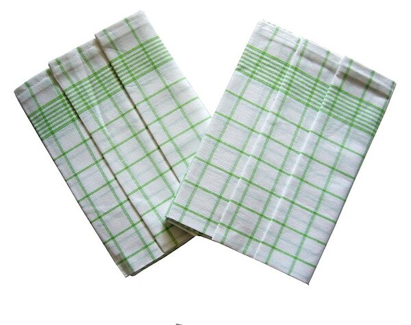 Utěrka Negativ Egyptská bavlna bílá/zelená 50x70 cm balení 3 ks