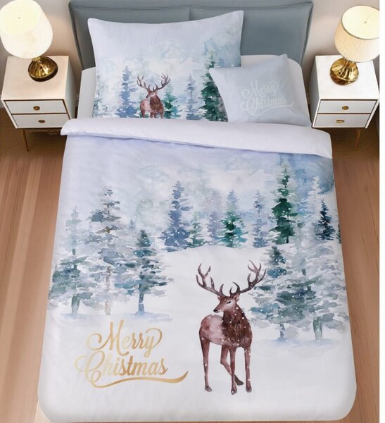 3 dílné povlečení Polycotton Vánoční Jelen 200x140cm+90x70cm TiaHome