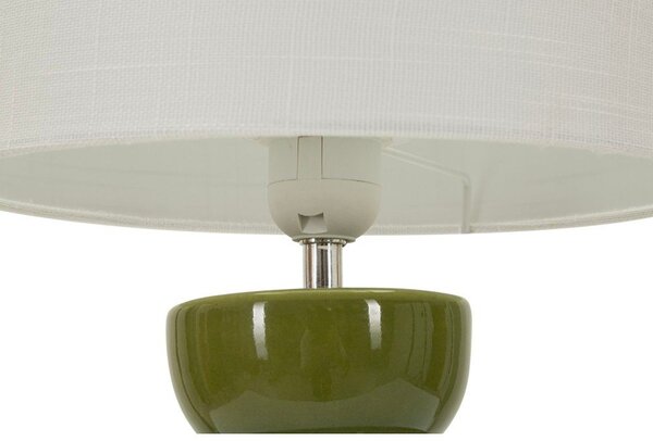 Bílá/zelená keramická stolní lampa s textilním stínidlem (výška 46 cm) Torr – Mauro Ferretti
