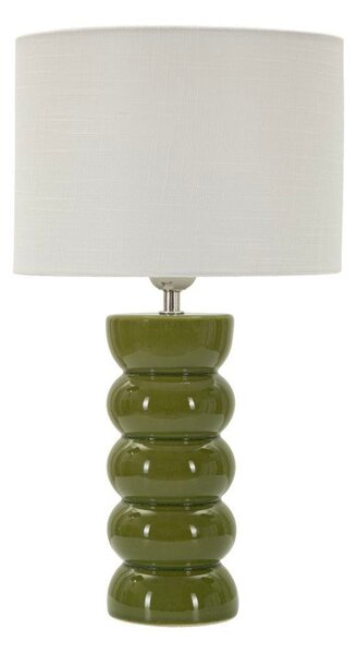 Bílá/zelená keramická stolní lampa s textilním stínidlem (výška 46 cm) Torr – Mauro Ferretti