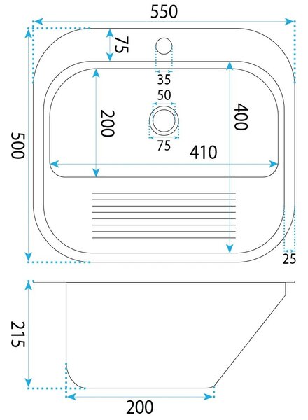 Rea Nerezový technický dřez ZLE-07880 kartáčovaná ocel