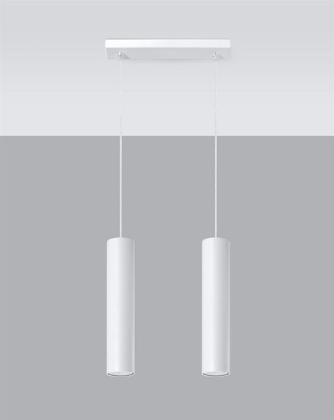 Závěsné svítidlo Lagos, 2x bílé kovové stínítko