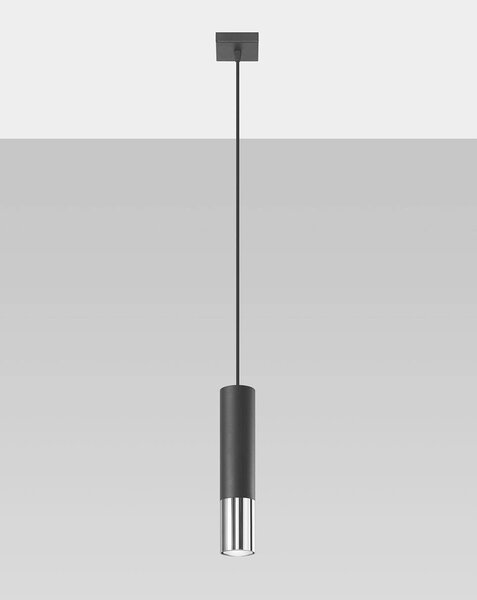 Závěsné svítidlo Loopez, 1x černé kovové stínítko, ch