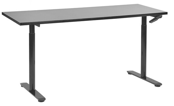 Manuálně výškově nastavitelný pracovní stůl DESTINAS Černá 160 cm 72 cm