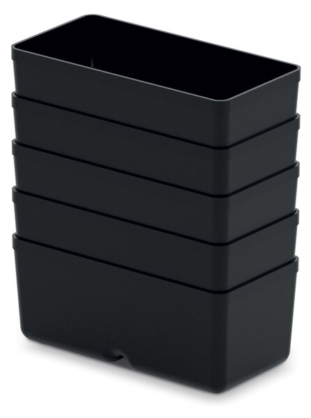 Prosperplast Sada úložných boxů 5 ks UNITEX 11 x 5,5 x 13,2 cm černá