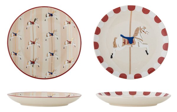 Dezertní talíře v sadě 2 ks s vánočním motivem z kameniny ø 16 cm Merry-go-round – Bloomingville