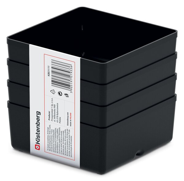 Prosperplast Sada úložných boxů 4 ks UNITEX 11 x 11 x 11,2 cm černá
