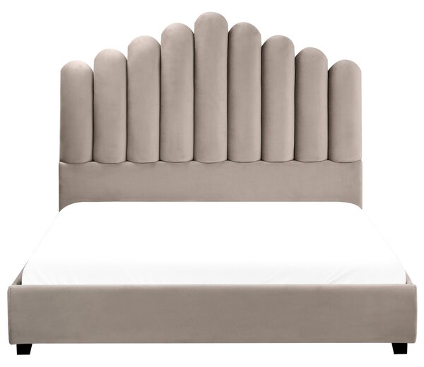 Postel Umělý samet VINCENNES 140 x 200 cm Taupe