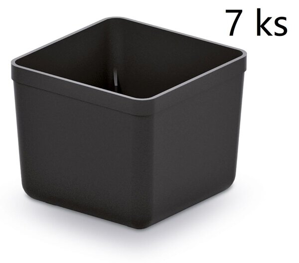 Prosperplast Sada úložných boxů 7 ks UNITEX 5,5 x 5,5 x 16,5 cm černá
