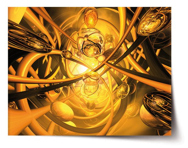 Plakát SABLIO - Žlutá abstrakce 60x40 cm