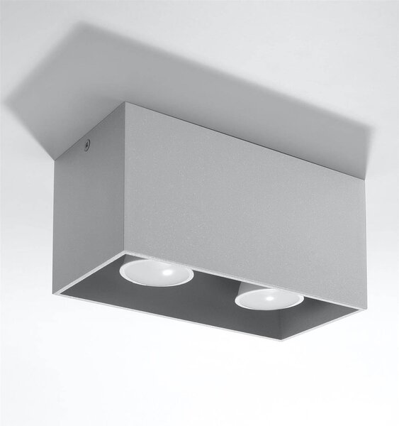 Stropní svítidlo Quad Maxi, 1x šedé kovové stínítko