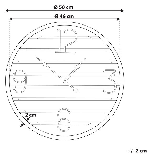 Nástěnné hodiny ARRIAGA 50 cm Borovicové dřevo Tmavě hnědá