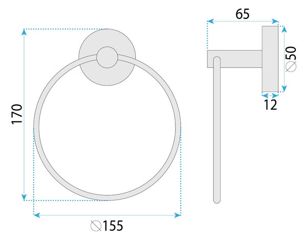 Koupelnový věšák Ring 6610 Modern Brush Nickel