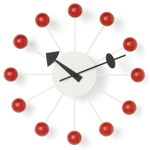 Vitra designové nástěnné hodiny Ball Clock - červená