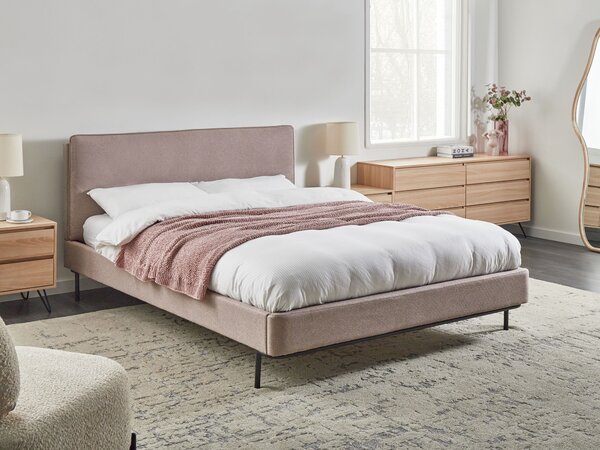 Postel Tkanina CORIO 160 x 200 cm Taupe