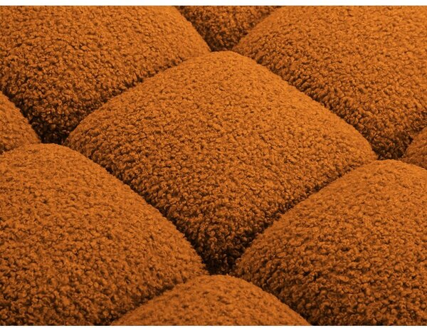 Modulární rohová pohovka z textilie bouclé v terakotové barvě (levý roh/s lenoškou) Bellis – Micadoni