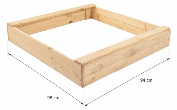 Dětské pískoviště s lavičkami 98x94 cm DECHLAND Basic 98A přírodní
