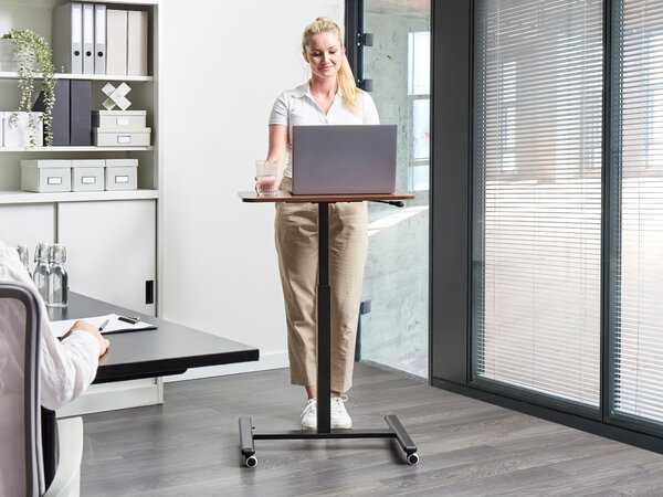 Manuálně nastavitelný stojan na notebook ACADEMIA Tmavě hnědá 65 cm 48 cm s koly