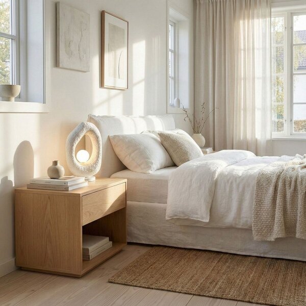Bílá kovová stolní lampa (výška 50 cm) Lore – Opviq lights