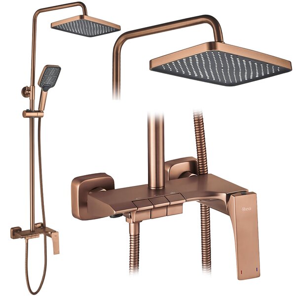 Rea, Sprchový set PREMIUM REA JOE Brush Copper, REA-P4409
