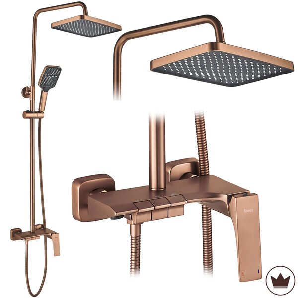 Rea, Sprchový set PREMIUM REA JOE Brush Copper, REA-P4409
