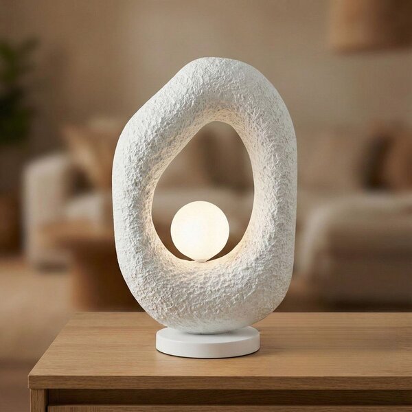 Bílá kovová stolní lampa (výška 50 cm) Lore – Opviq lights