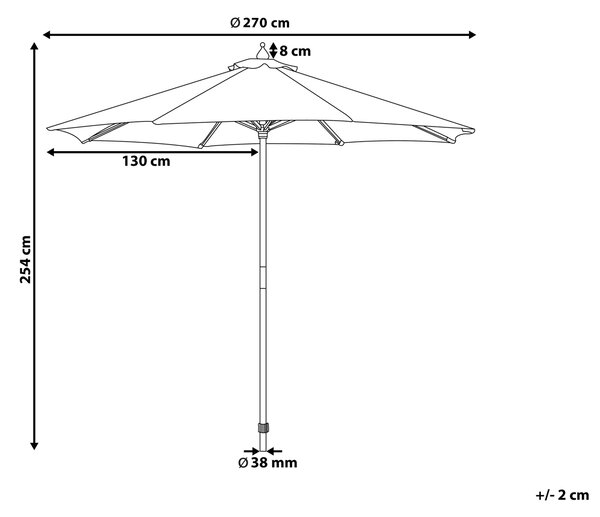 Slunečník 270 cm TOSCANA Námořnická modrá