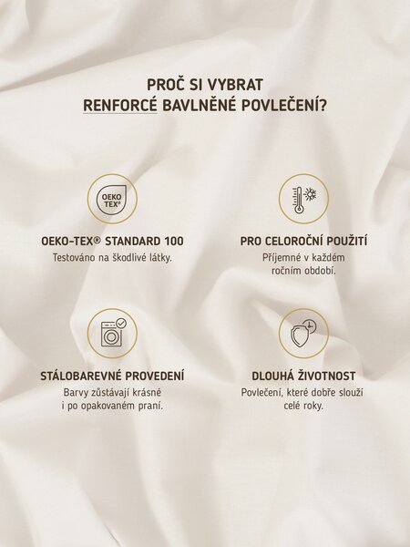 MK Lůžkoviny Bavlněné povlečení Renforcé - Eveline 140 × 200 cm, 70 x 90 cm