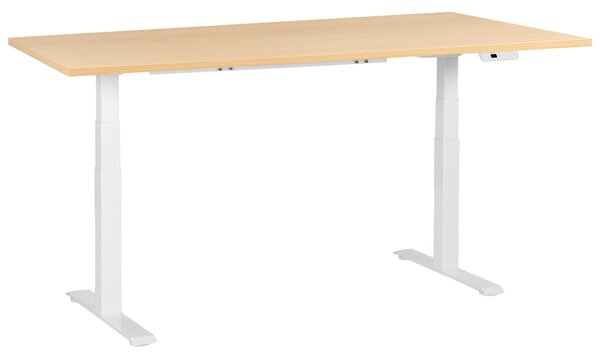 Elektricky výškově nastavitelný pracovní stůl DESTINES Světle hnědá/Bílá 180 cm 72 cm