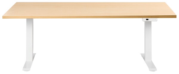 Elektricky výškově nastavitelný pracovní stůl DESTINES Světle hnědá/Bílá 180 cm 72 cm