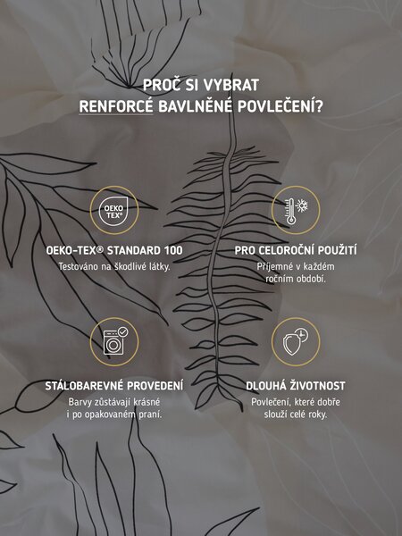 MK Lůžkoviny Bavlněné povlečení Renforcé - Adeline 140 × 200 cm, 70 x 90 cm