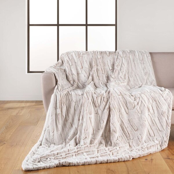 Béžová deka z mikroplyše 180x220 cm Lynx – douceur d'intérieur