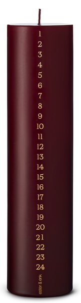 Ester & Erik Adventní svíčka Pillar Calendar - Deep Wine ER146