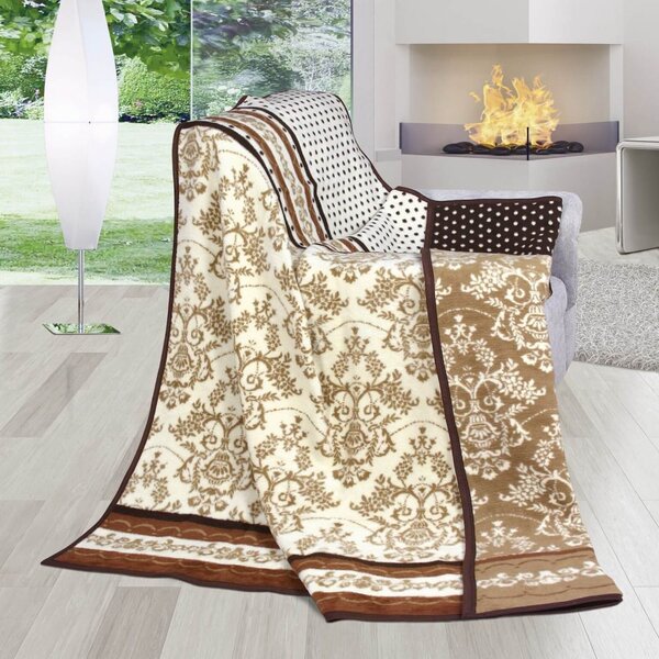 Kvalitex Deka Karmela Plus Hnědé ornamenty 150x200cm
