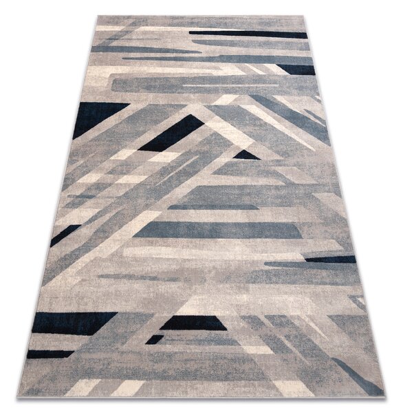 Makro Abra Vlněný kusový koberec NAIN 7706/51655 Geometrický béžový modrý Rozměr: 80x150 cm