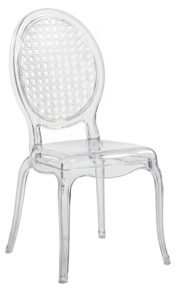 Hjh LIVING Židle na čtyřech nohou, balení 4 kusů, bez područek, materiál: plast CRISTALIO, nosnost do 130 kg